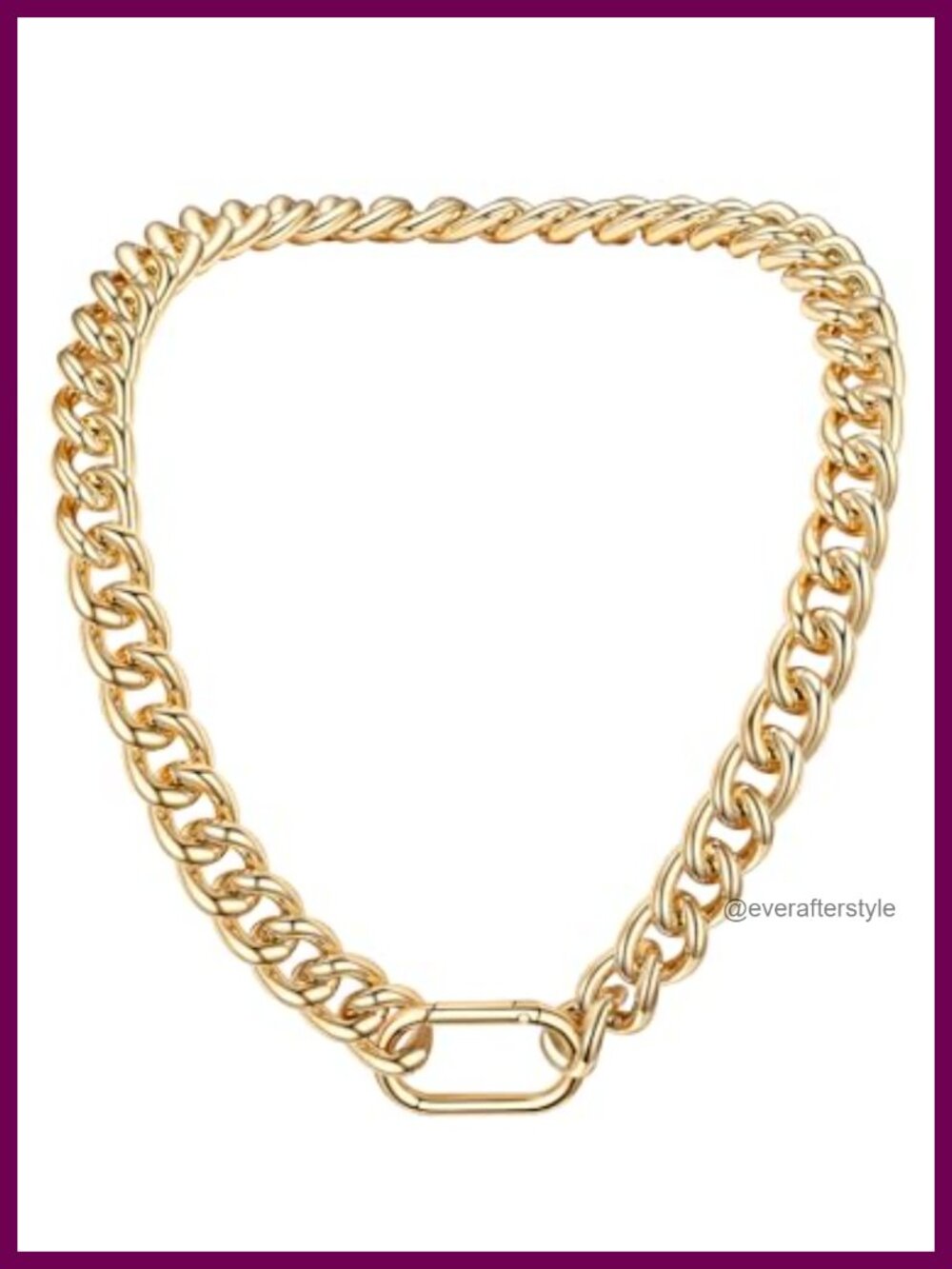 Chunky 14K Gold Plated Cuban Link Necklace 16MM Spring Ring Chain